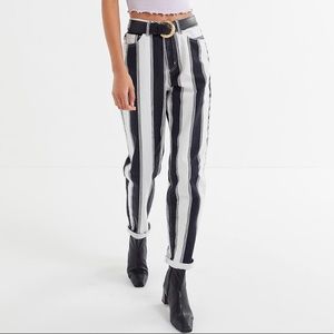 BDG Black & White Striped Mom Jeans Size 30